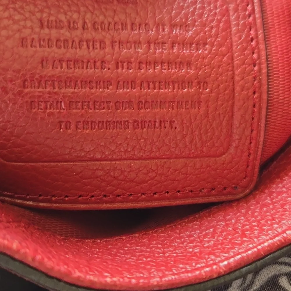 Madison Edie Coach Red Leather Women's Bag, EUC
